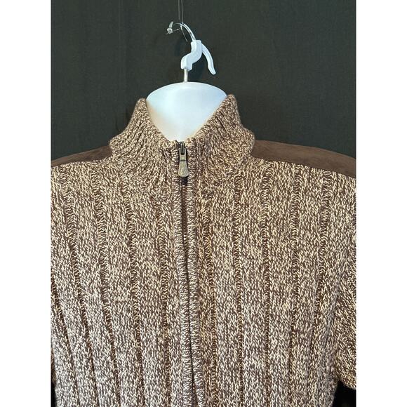 K. STEVENS Vintage XL Fall Brown Y2K Dad Granpacore Streetwear Zip Cardigan - Picture 4 of 15